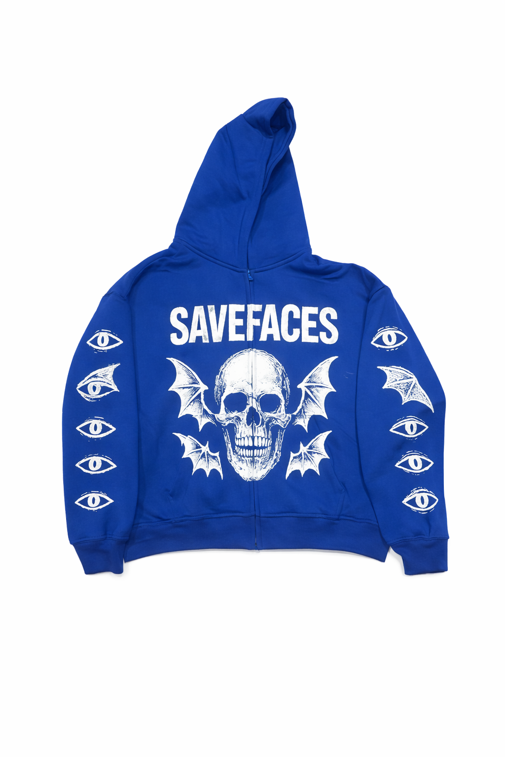 SAVEFACES Skull Hoodie – BLUE Streetwear Hoodie