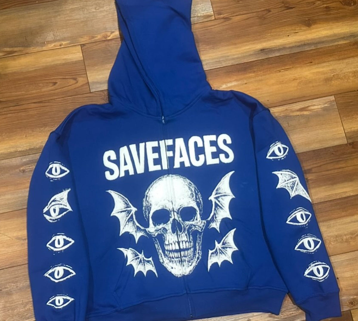 SAVEFACES Skull Hoodie — Blue